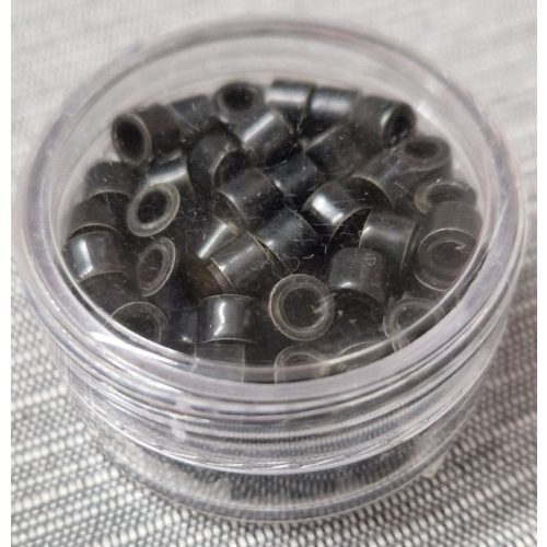 MIKRO GYŰRŰ SZILIKONNAL 4.5mm fekete 100db/doboz